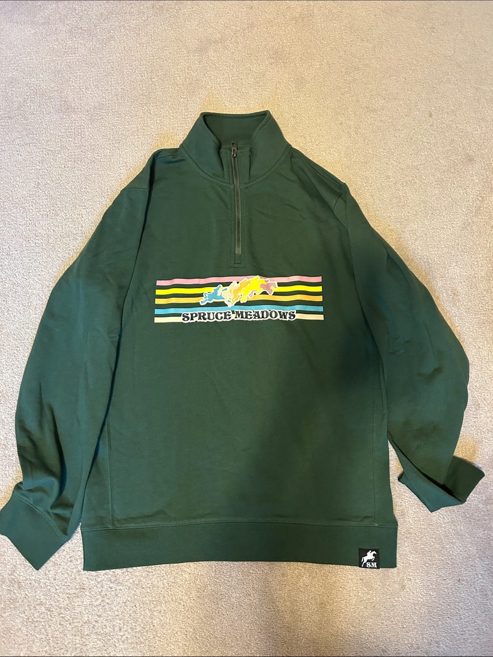 Men's Forest Green Half-Zip Pullover